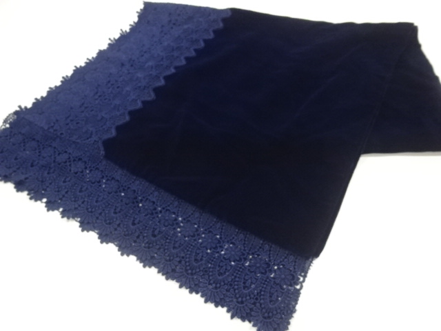 JAPANESE KIMONO / VELVET LACE FLORAL PATTERN SHAWL